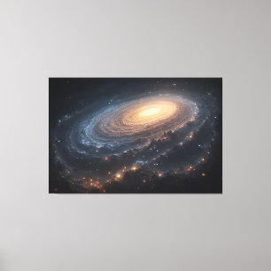 Impressão Em Tela Galáxia Espiral no Espaço Profundo com Núcleo Bril