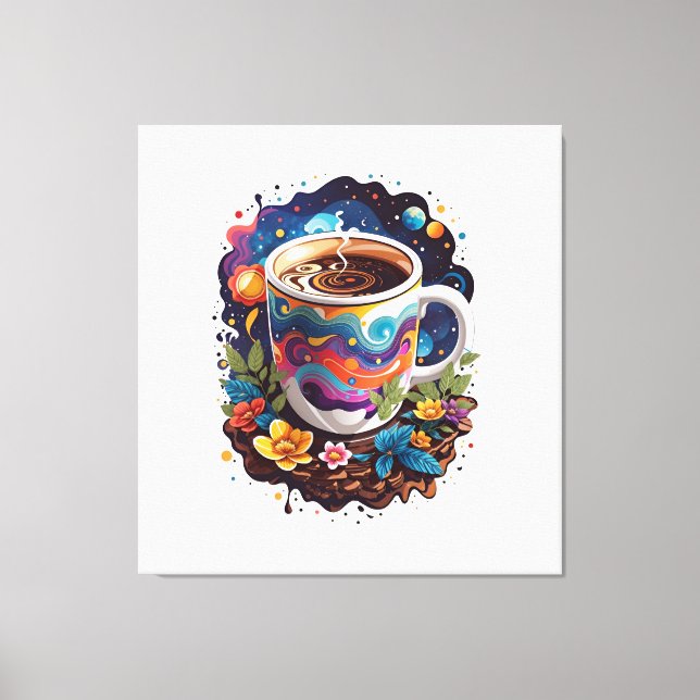 Impressão Em Tela Galáxia na Copa do Café (Frente)