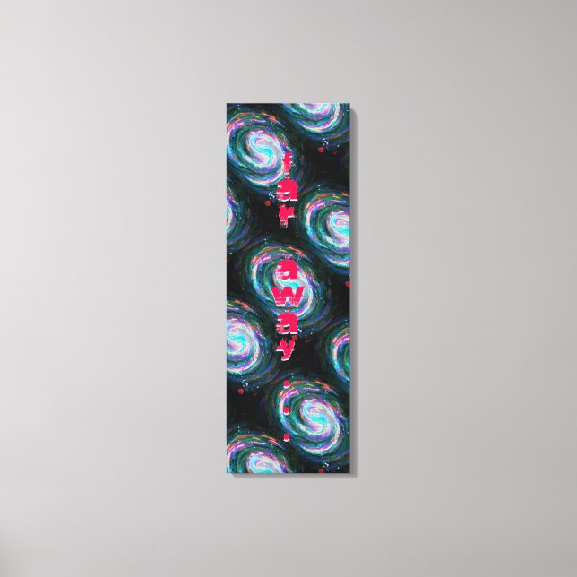 Impressão Em Tela Galáxias Espirais Verdes Longe no Espaço (Frente)