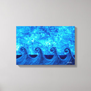 Impressão Em Tela Galeria Blue Waves Enrolada