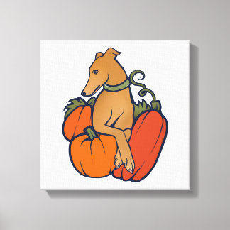 Impressão Em Tela galgo de halloween cinza