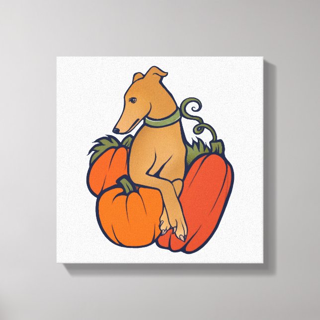 Impressão Em Tela galgo de halloween cinza (Frente)