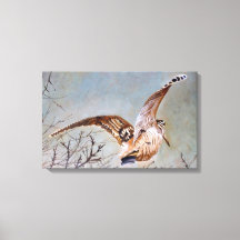 Galo de madeira em voo