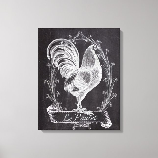 Impressão Em Tela galo-do-mar francês chic chalkboard oeste (Frente)