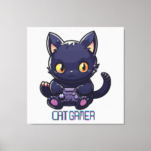 Impressão Em Tela Gamer de Gato