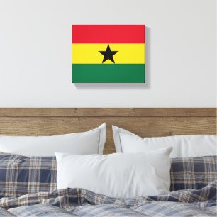 Impressão Em Tela Gana Flag Africa