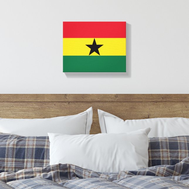 Impressão Em Tela Gana Flag Africa (Insitu(Quarto))