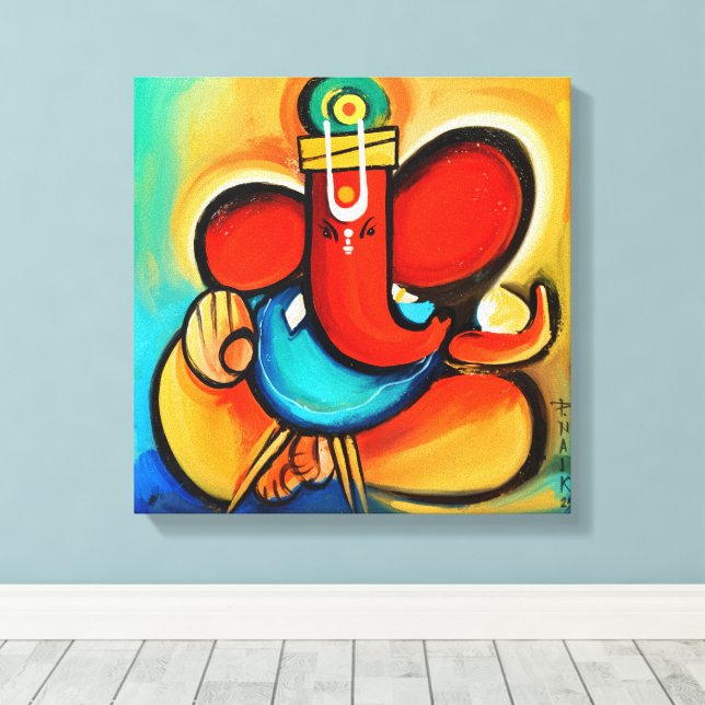 Impressão Em Tela Ganesha abstrato (Insitu(piso de madeira))