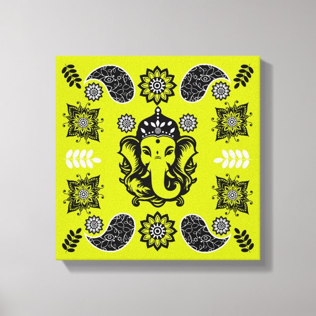Impressão Em Tela Ganesha Themed Hindu Art Print (Frente)