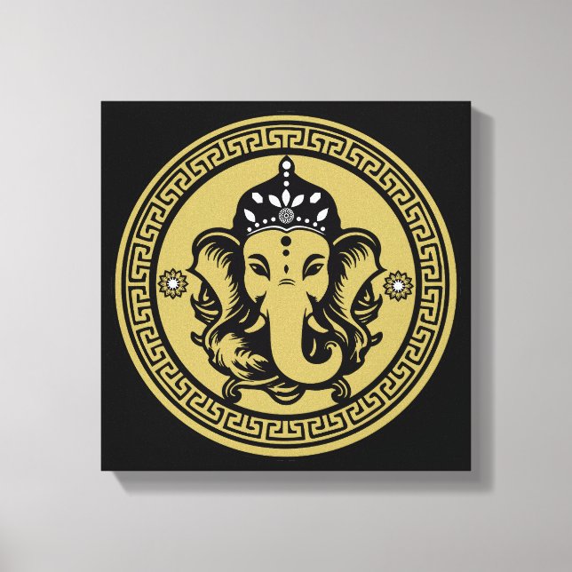 Impressão Em Tela Ganesha Themed Hindu Art Print (Frente)