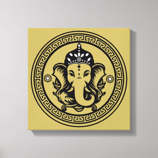 Impressão Em Tela Ganesha Themed Hindu Art Print (Frente)