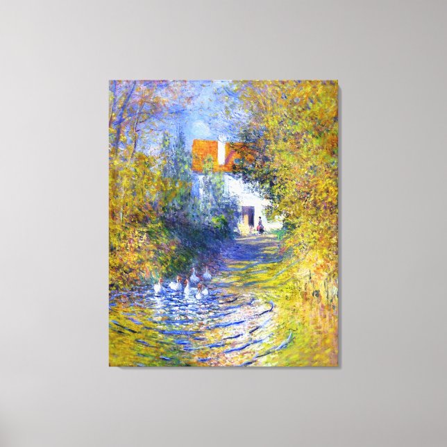 Impressão Em Tela Gansos no Creek Claude Monet Fine Art (Frente)