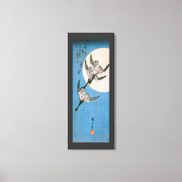 Impressão Em Tela Gansos Selvagens Voando para Baixo Através da Lua,