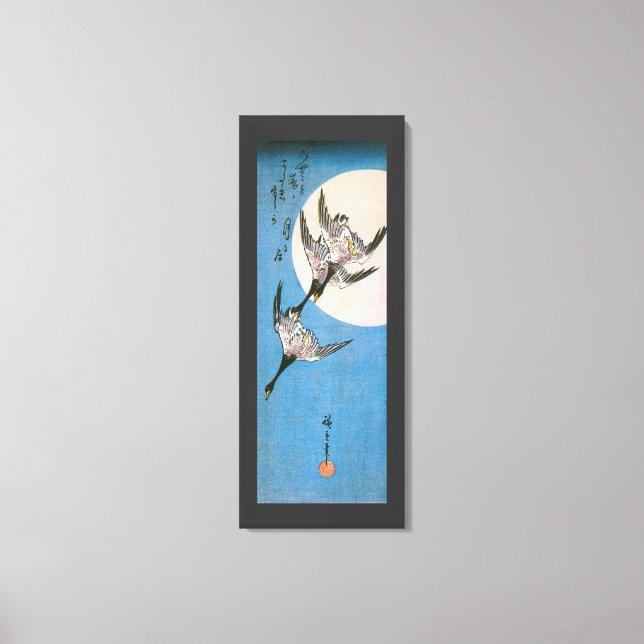 Impressão Em Tela Gansos Selvagens Voando Para Baixo Pela Lua, Hiros (Frente)