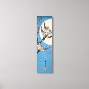 Impressão Em Tela Gansos Selvagens Voando Para Baixo Pela Lua, Hiros