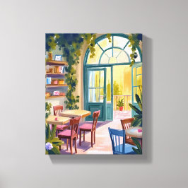 Impressão Em Tela Garden Cafe | Botanical Watercolor Painting