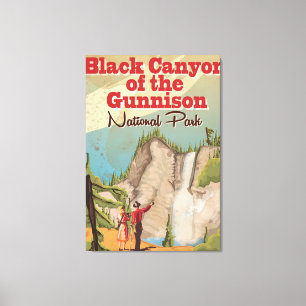 Impressão Em Tela Garganta preta do poster das viagens vintage de