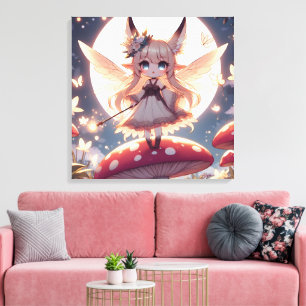 Impressão Em Tela Garota Anime Pixie Hippie Lua Fada