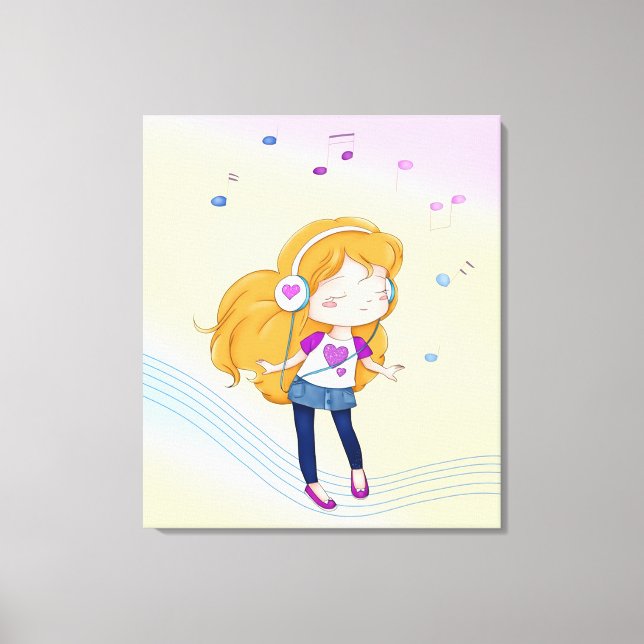 Impressão Em Tela Garota Bela Dança (Frente)