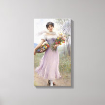 Garota com coloração lilática e Buquê de flores