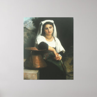 Impressão Em Tela Garota Italiana na Fonte - William-Adolphe Bouguer
