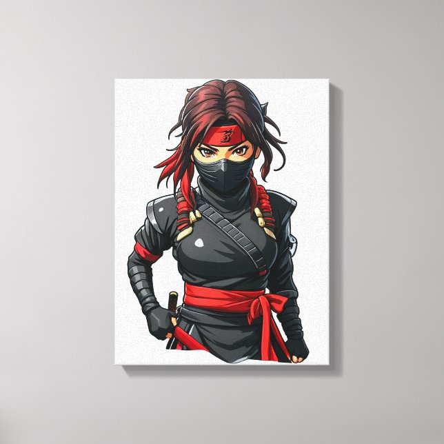 Impressão Em Tela Garota Ninja (Frente)