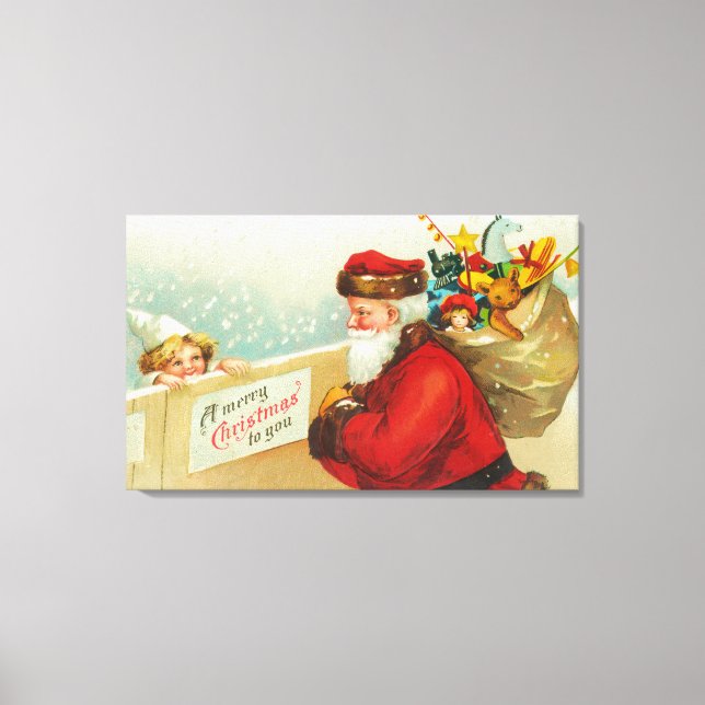 Impressão Em Tela Garotinho Olhando Sobre A Cerca (Frente)