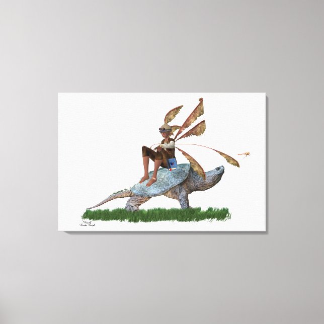 Impressão Em Tela Garoto Fada Andando Sobre Tela Esticada De Tartaru (Frente)