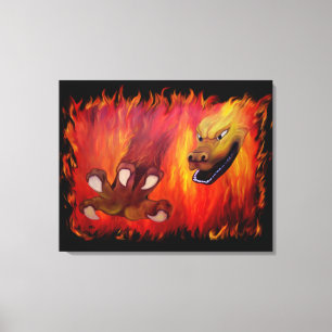 Impressão Em Tela Garra do Dragão Vermelho