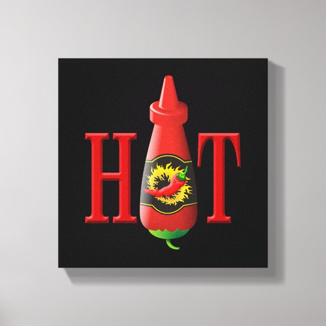 Impressão Em Tela Garrafa de Molho Picante (Frente)