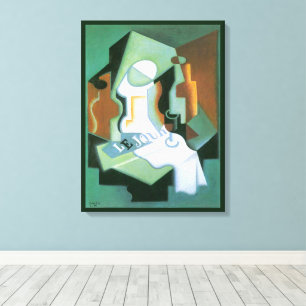 Impressão Em Tela Garrafa e Fruteira de Juan Gris, Cubismo Vintage