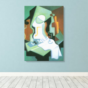 Impressão Em Tela Garrafa e Fruteira de Juan Gris, Cubismo Vintage