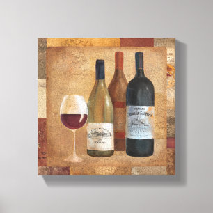 Impressão Em Tela Garrafas de vinho do vintage e vidro de vinho