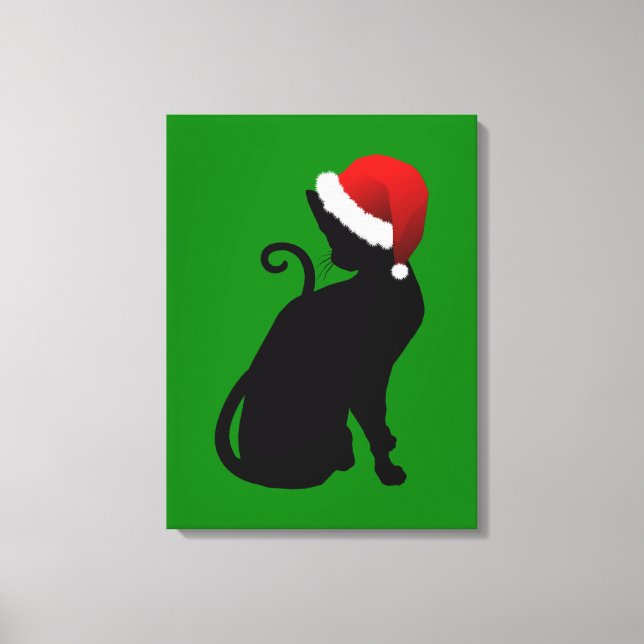 Impressão Em Tela Gata Papai Noel (Frente)