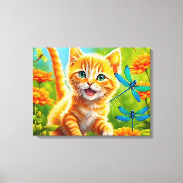 Impressão Em Tela Gatinho Alegre (Frente)