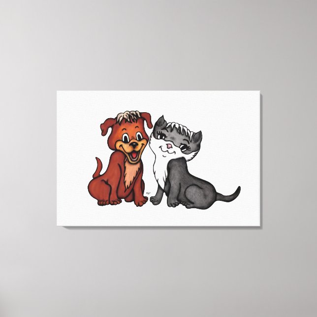Impressão Em Tela Gatinho e Puppy (Frente)