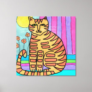 Impressão Em Tela Gatinho na pintura por Abstrato