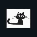 Impressão Em Tela Gatinho Preto e Gatinho Preto e Branco<br><div class="desc">Gato gatinho preto e esquisito com olhos grandes, bigodes longos e cauda longa. Adicione um pouco de reluz a uma chata parede de vazios com esta arte química. Divertida para o quarto de uma criança ou qualquer espaço que possa usar um impressão de arte preto e branco divertido. Visite o...</div>