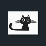 Impressão Em Tela Gatinho Preto e Gatinho Preto e Branco<br><div class="desc">Gato gatinho preto e esquisito com olhos grandes, bigodes longos e cauda longa. Adicione um pouco de reluz a uma chata parede de vazios com esta arte química. Divertida para o quarto de uma criança ou qualquer espaço que possa usar um impressão de arte preto e branco divertido. Visite o...</div>