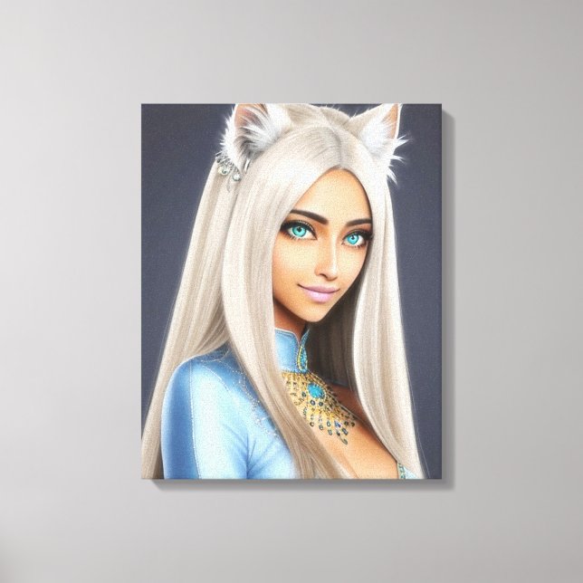 IMPRESSÃO EM TELA GATINHO WAIFU 12 (Frente)