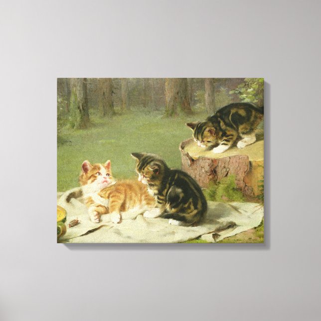 Impressão Em Tela Gatinhos Brincando (Frente)