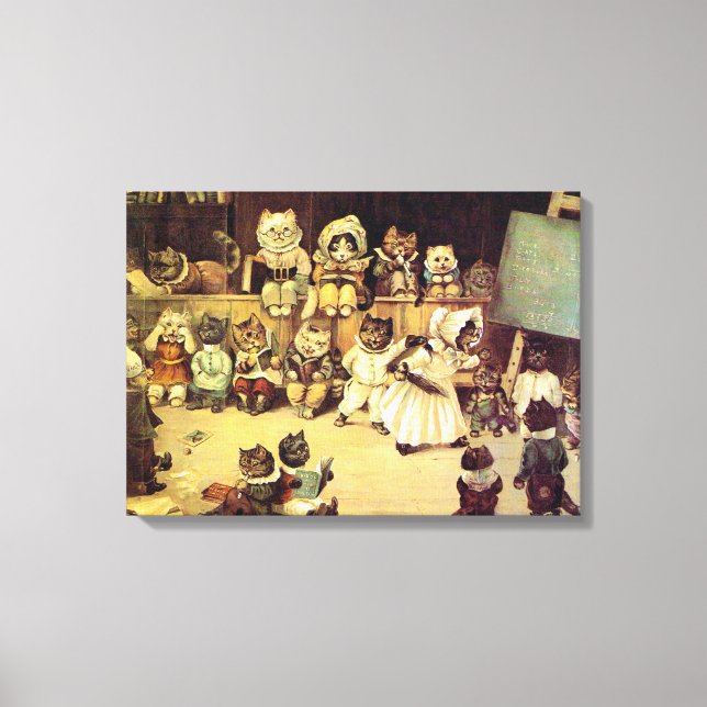 Impressão Em Tela Gatinhos de uma escola de gatos, Louis Wain (Frente)