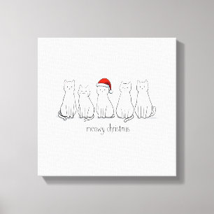 Impressão Em Tela Gatito Meowy Catmas Natal Feliz Gatinho Gatos Fofo