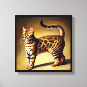 Impressão Em Tela Gato Bengal 