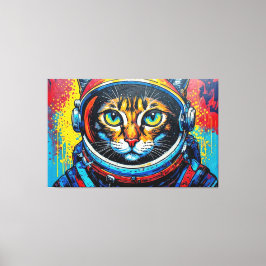 IMPRESSÃO EM TELA GATO BENGALA NO ESPAÇO