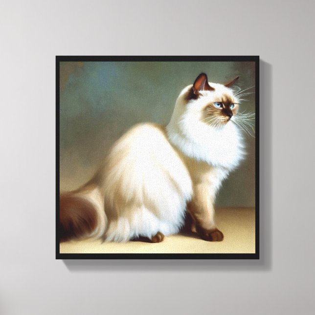 Impressão Em Tela Gato Birmanês  (Frente)