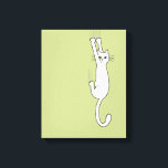 Impressão Em Tela Gato Branco Segurando Com Garras Engraçadas<br><div class="desc">Brancos selvagens e loucos a aguentar com as Garras. Adicione diversão ao seu espaço com esta engraçada arte do amante do gatinho. Faz um presente excelente para pessoas de gatos. Uma Design Original ©Jenn Kay.</div>