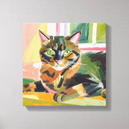 Impressão Em Tela Gato Casca de Tartaruga | Bela Pintura de Gato