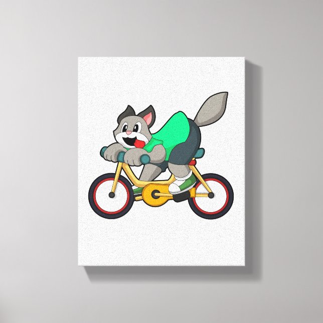 Impressão Em Tela Gato com Bicicleta (Frente)