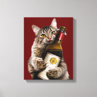 Gato Com Garrafa De Vinho